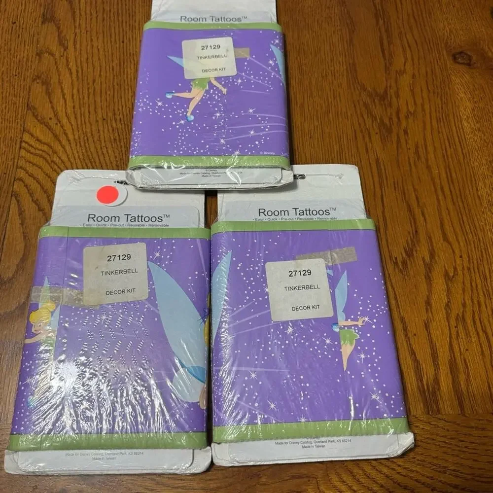 NEW Disney Tinkerbell Wallpaper Border LOT of 3 Pkgs Unopened PrePasted 15 Yards